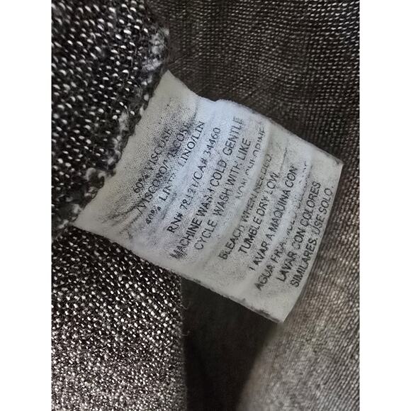 Eileen Fisher S Maxi Dress Black Tweed Sleeveless Linen Blend Lagenlook V-Neck - Picture 6 of 6